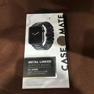Case Mate Metal Linked Watch Band size 42-44mm Black Stainless steel
